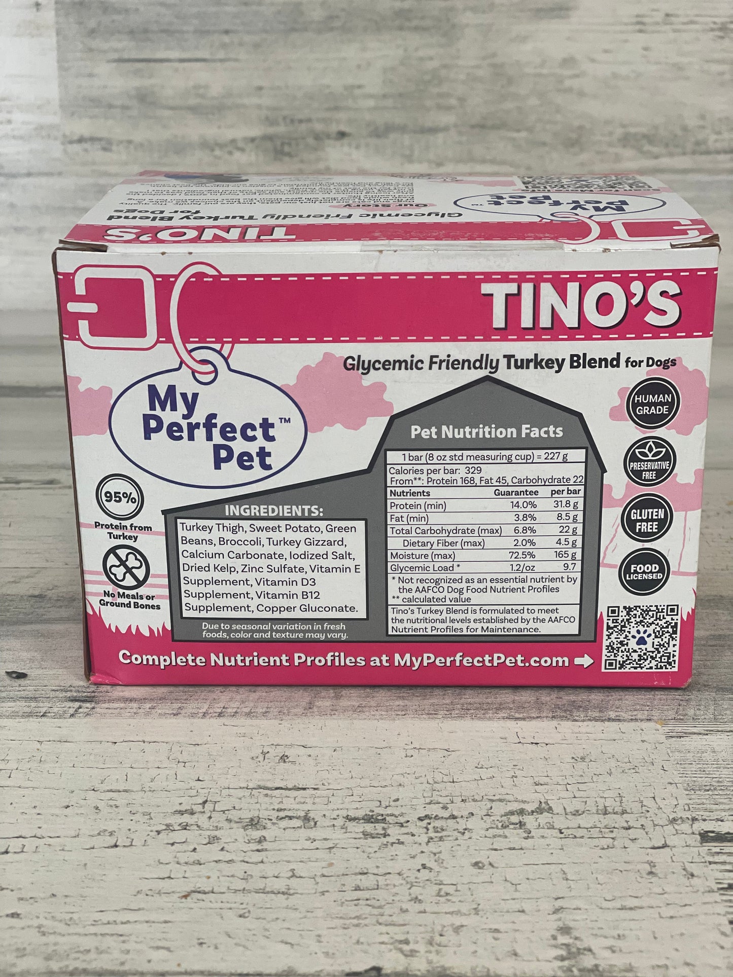 My Perfect Pet Tino's Turkey Frozen Low Glycemic Turkey Dog Food