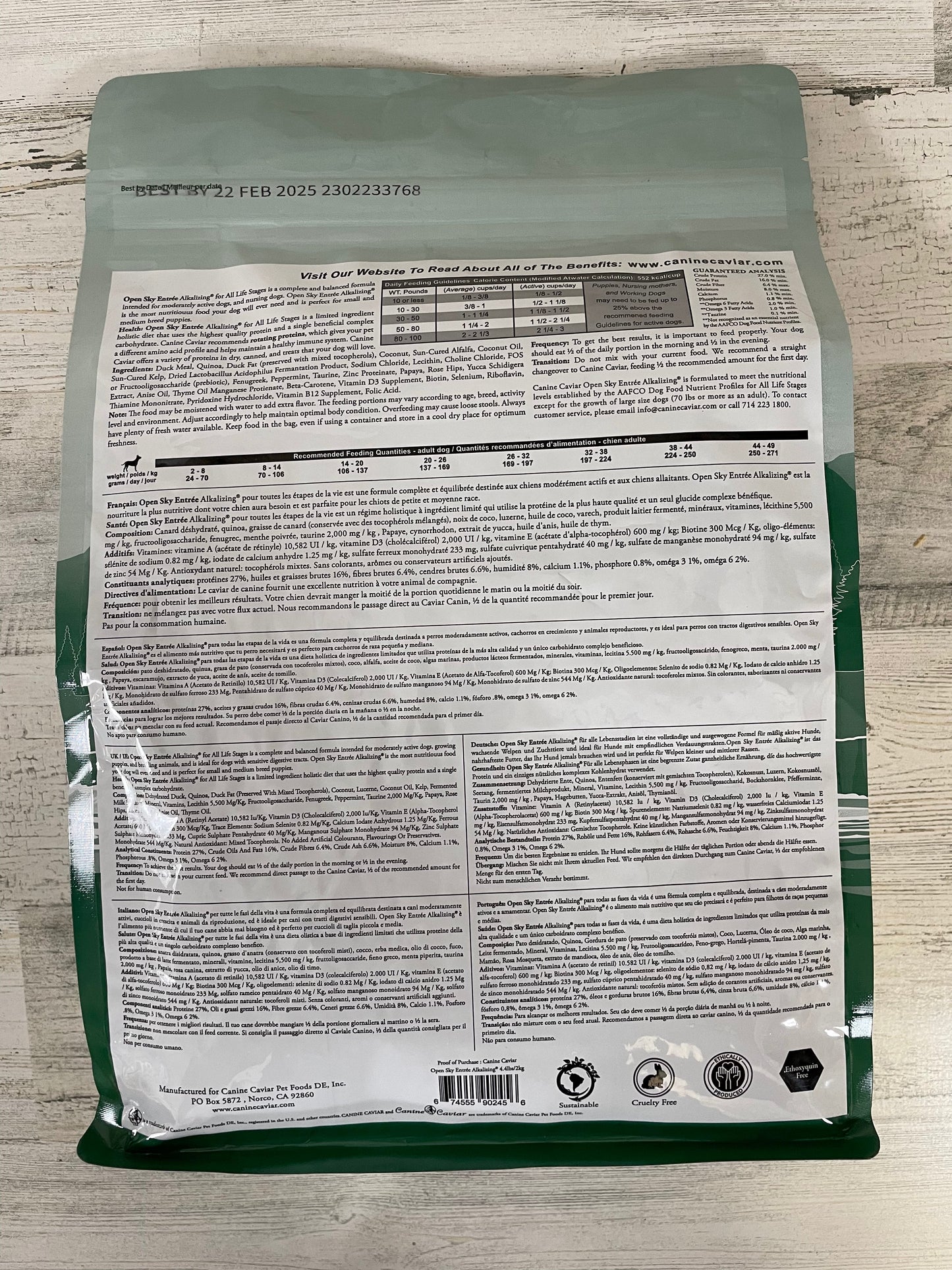 Canine Caviar Open Sky Holistic Grain Free Dry Dog Food