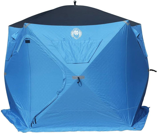 Nordic Legend 4-9 Person Portable Ice Fishing Shelter with 2 Big Doors-Diamond Door Guard System