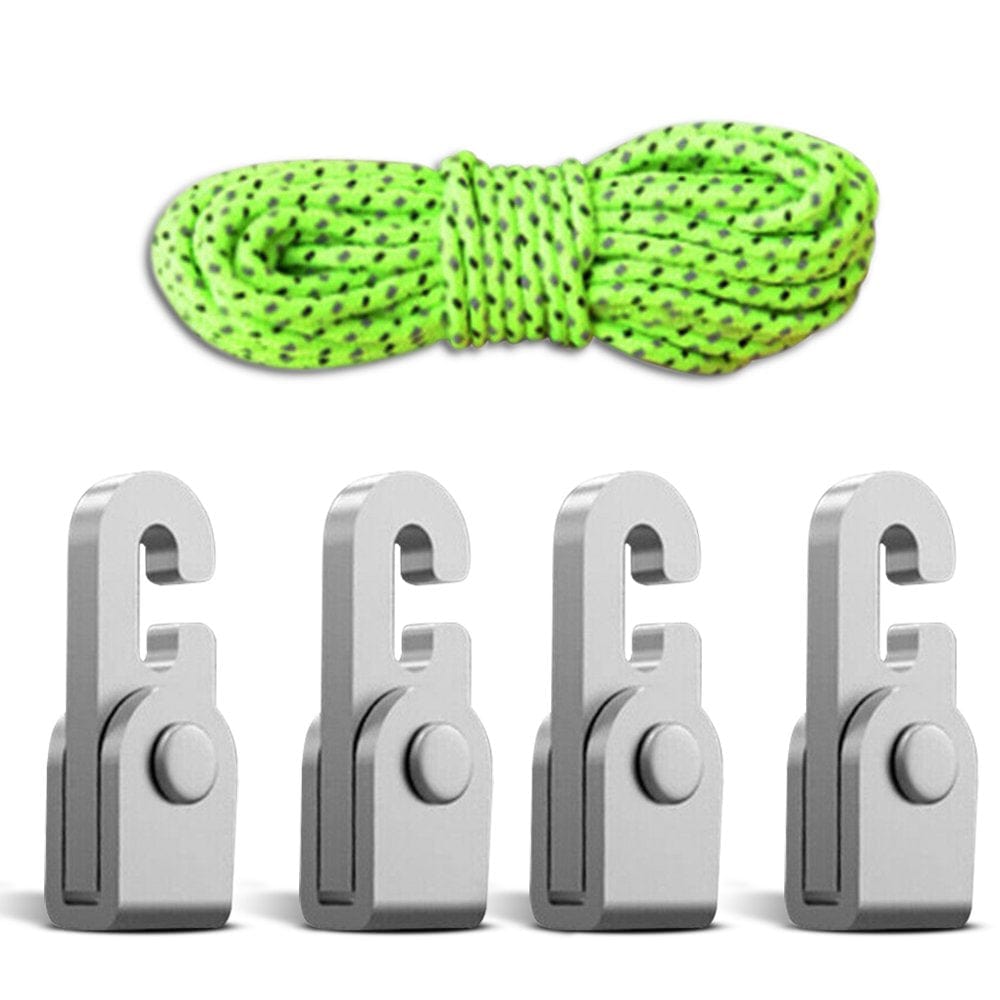 Automatic Lock Hook Outdoor Camping Tent Rope Self-Locking Free Knot Easy Tighten Kit Carabiner Tensioner, with Rope