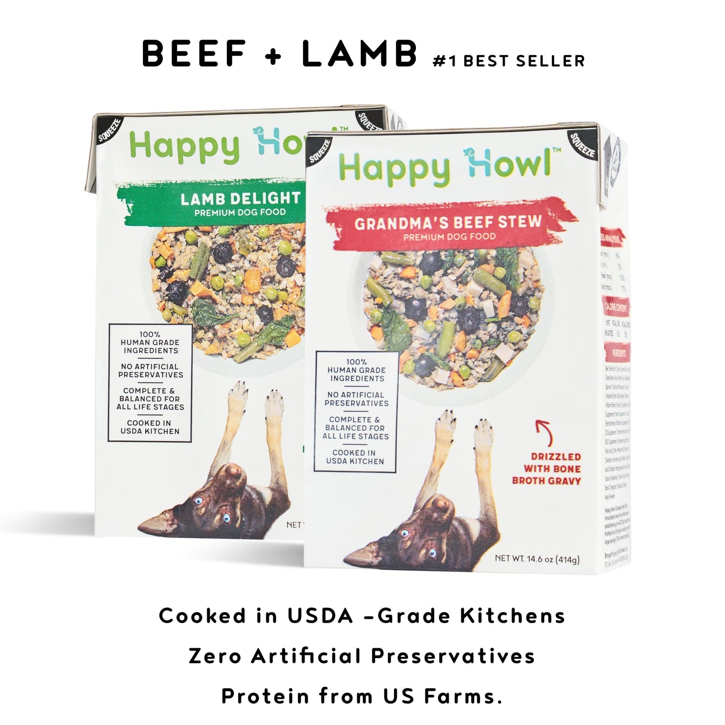 Beef + Lamb 100% Human-Grade Dog Food
