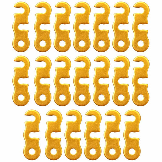 Bestonzon Rope Tent Buckle Camping Fastener Connector Cord Wind Canopy Hooks Bungee Tensioner Buckles Tool Connecting Shape Wrench