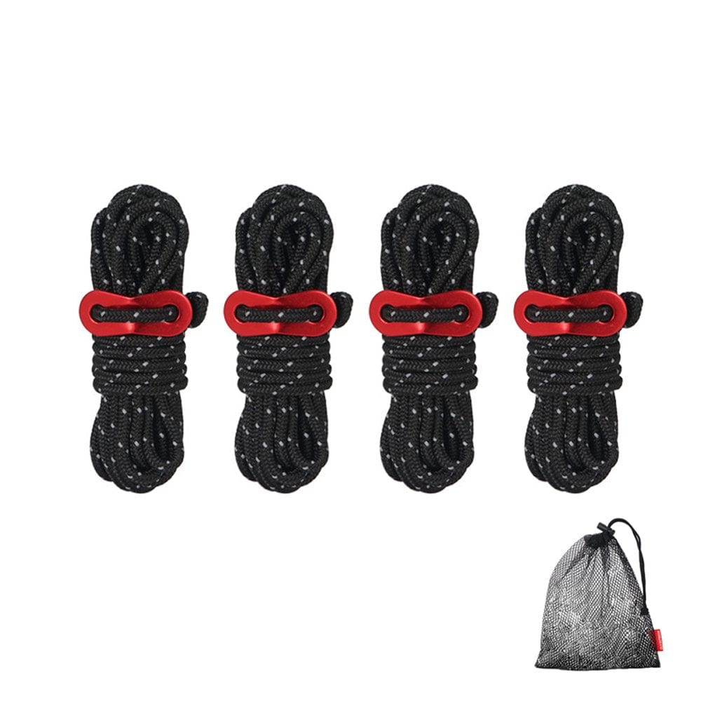 CLS 4Pcs 3.5M*4Mm Camping Reflective Tent Ropes Set Drawstring Wind Ropes with Aluminum Alloy Buckle Outdoor Accessories