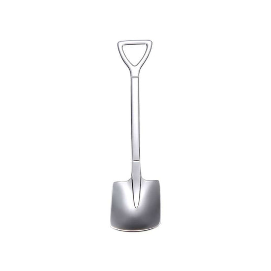 Dessert Spoon Spade Head Design Stainless Steel Ice Cream Fruit Dessert Scoop Spoon, Pointed Spade