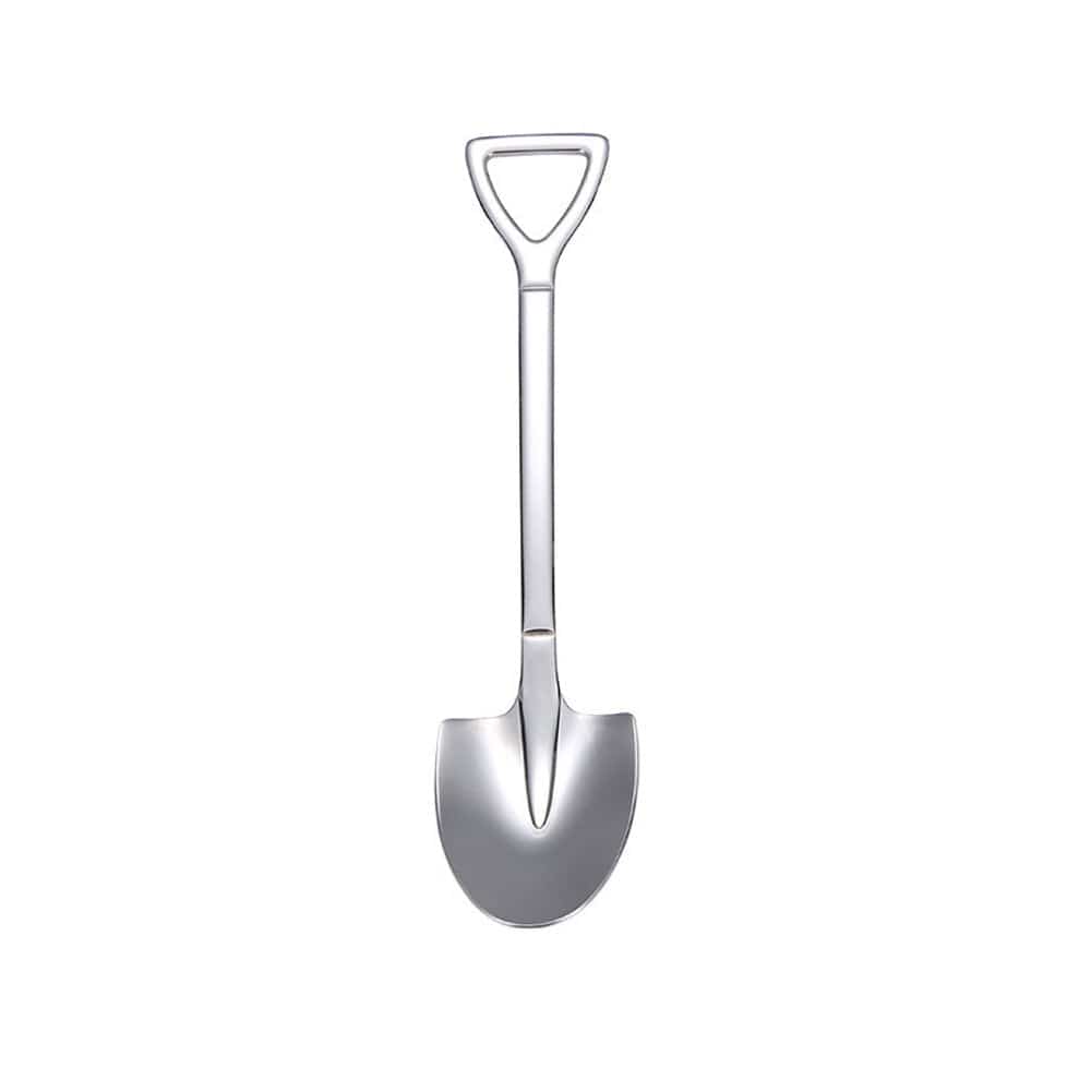 Dessert Spoon Spade Head Design Stainless Steel Ice Cream Fruit Dessert Scoop Spoon, Pointed Spade