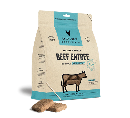 Vital Essentials Dog Freeze Dried Mini Patties Beef *SPECIAL ORDER*