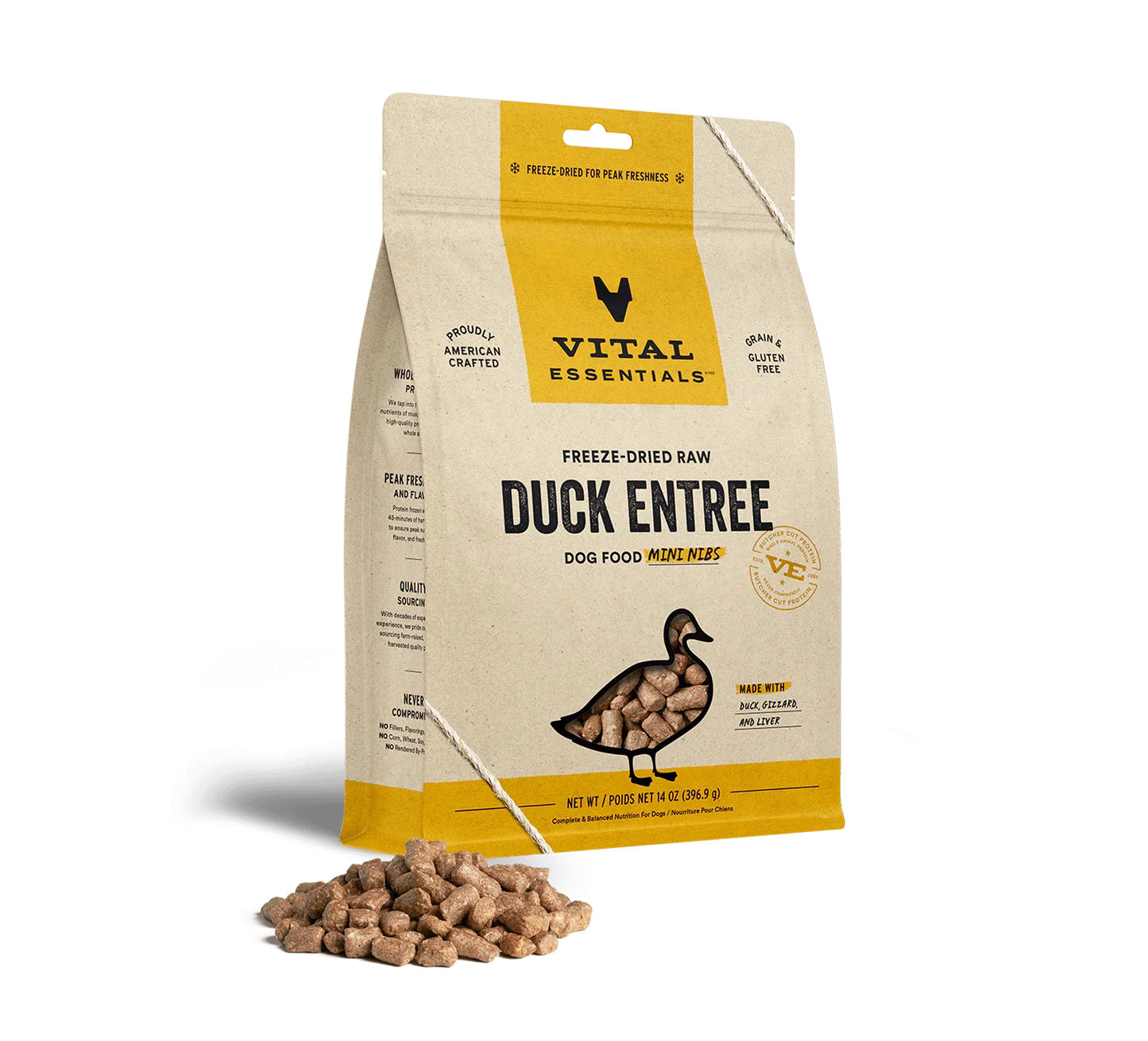 Vital Essentials Dog Freeze Dried Mini Nibs Duck *SPECIAL ORDER*