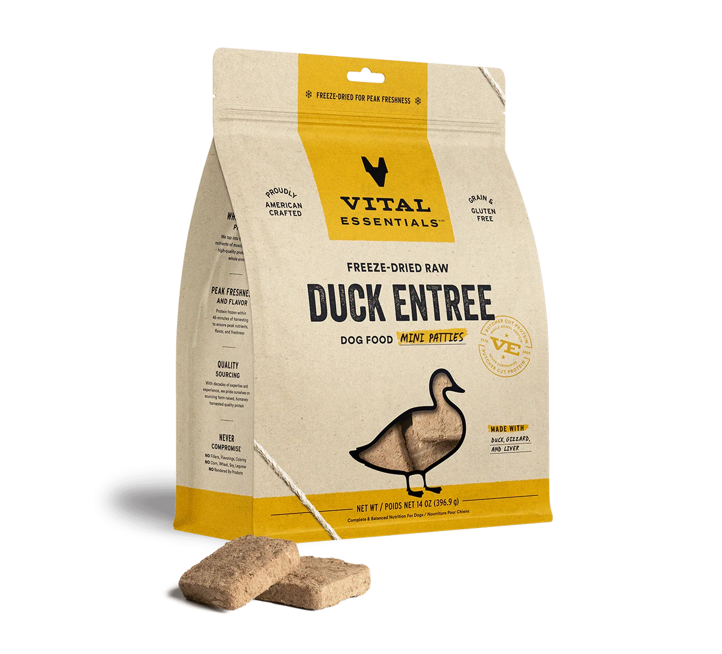 Vital Essentials Dog Freeze Dried Mini Patties Duck *SPECIAL ORDER*