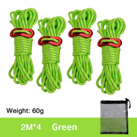 Elaydool 4Pcs Multifunction Tent Rope Tent Accessories Outdoor Sports Camping Hiking 200Cm Durable Polypropylene Rope