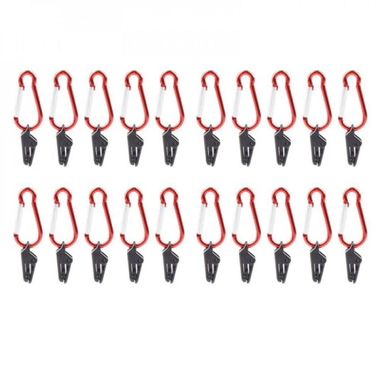 Elaydool Crocodile Clip Awning Clamp Tarp Clip Snap Hangers Tent Camping Survival Tighten Tool Tent Accessory Outdoor Tool with Carabiner