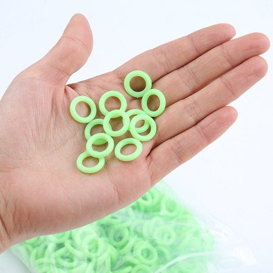 Etereauty 50 Pcs Camping Stake Fluorescent Ring Night Vision Multi-Functional Tents Accessories (Light Green)