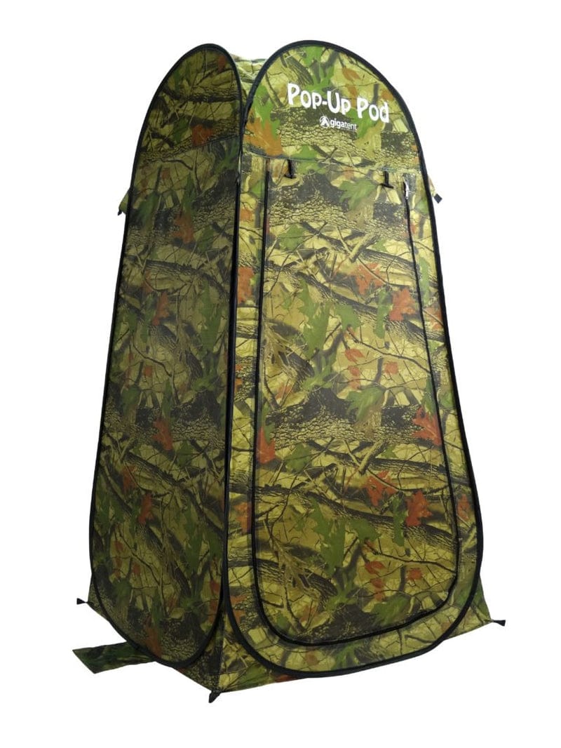 Gigatent 1-Person Pop up Privacy Tent for Camping Changing Room, Portable Shower Station (Camo)