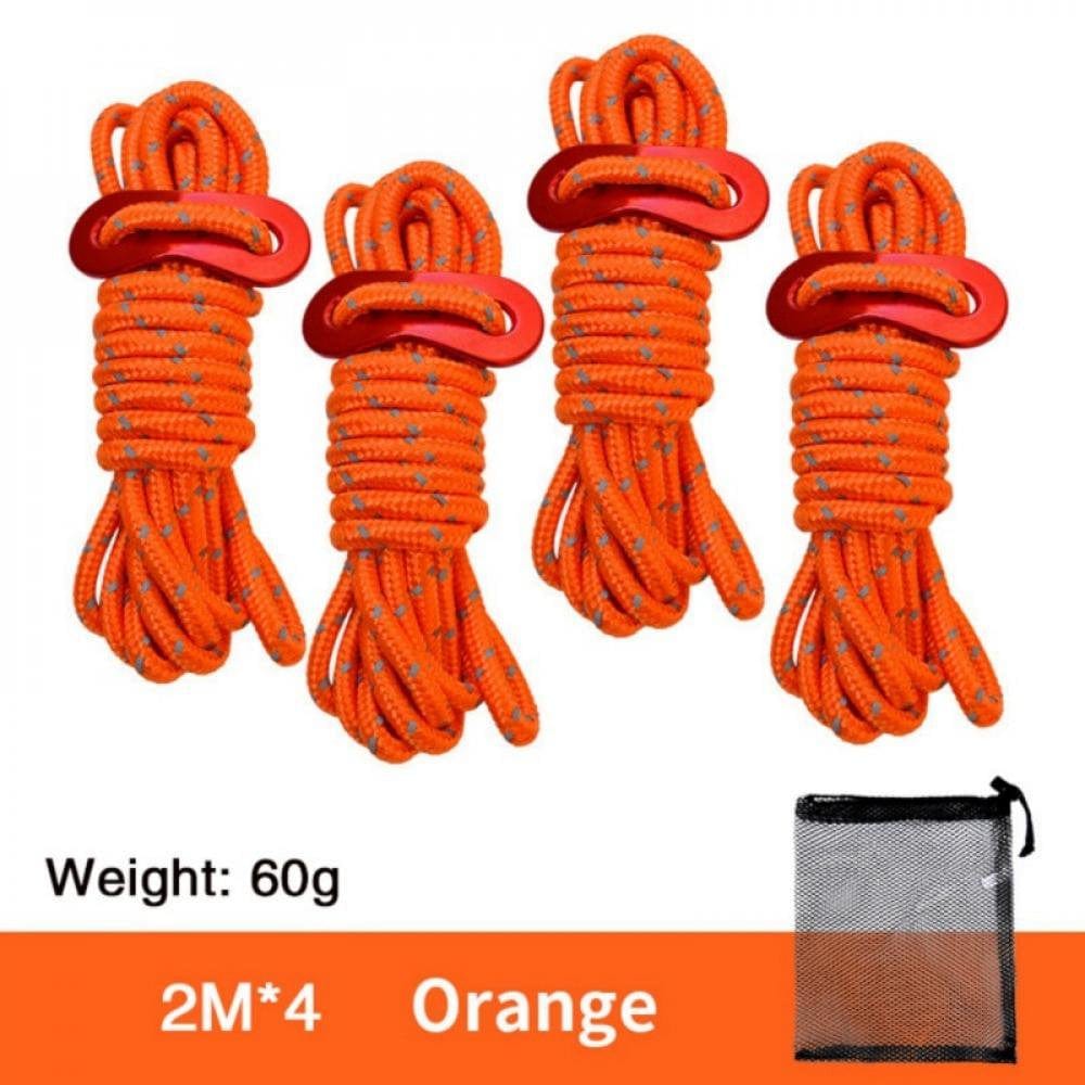 Greyghost 4Pcs Multifunction Tent Rope Tent Accessories Outdoor Sports Camping Hiking 200Cm Durable Polypropylene Rope Red