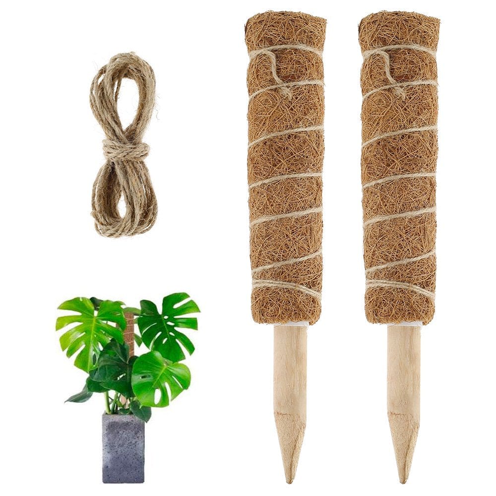 Harupink 2 Pcs Coir Moss Totem Pole Creeper Plant Support Climbing Extension Stick Garden Tool Racks