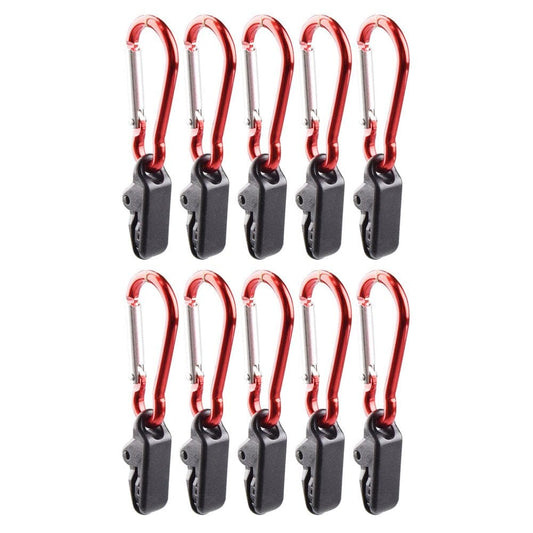 Hemoton 10Pcs Outdoor Tarp Clips with Carabiner Lock Grip Awning Clamp Tent Accessories