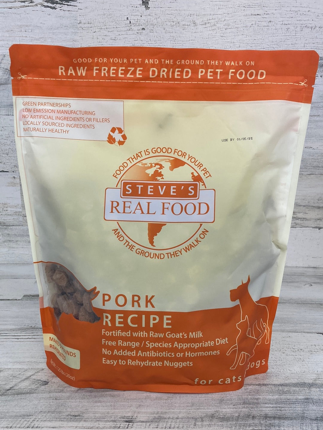 Steve's Real Food Freeze Dried Raw Pork Dog Food 20oz