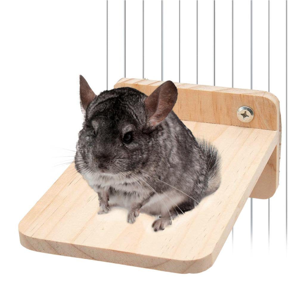 Ksruee Chinchilla Springboard Parrot Cage Perch Hamster Accessories Rectangular Jumping Climbing Shelf for Squirrel Hedgehog Charitable
