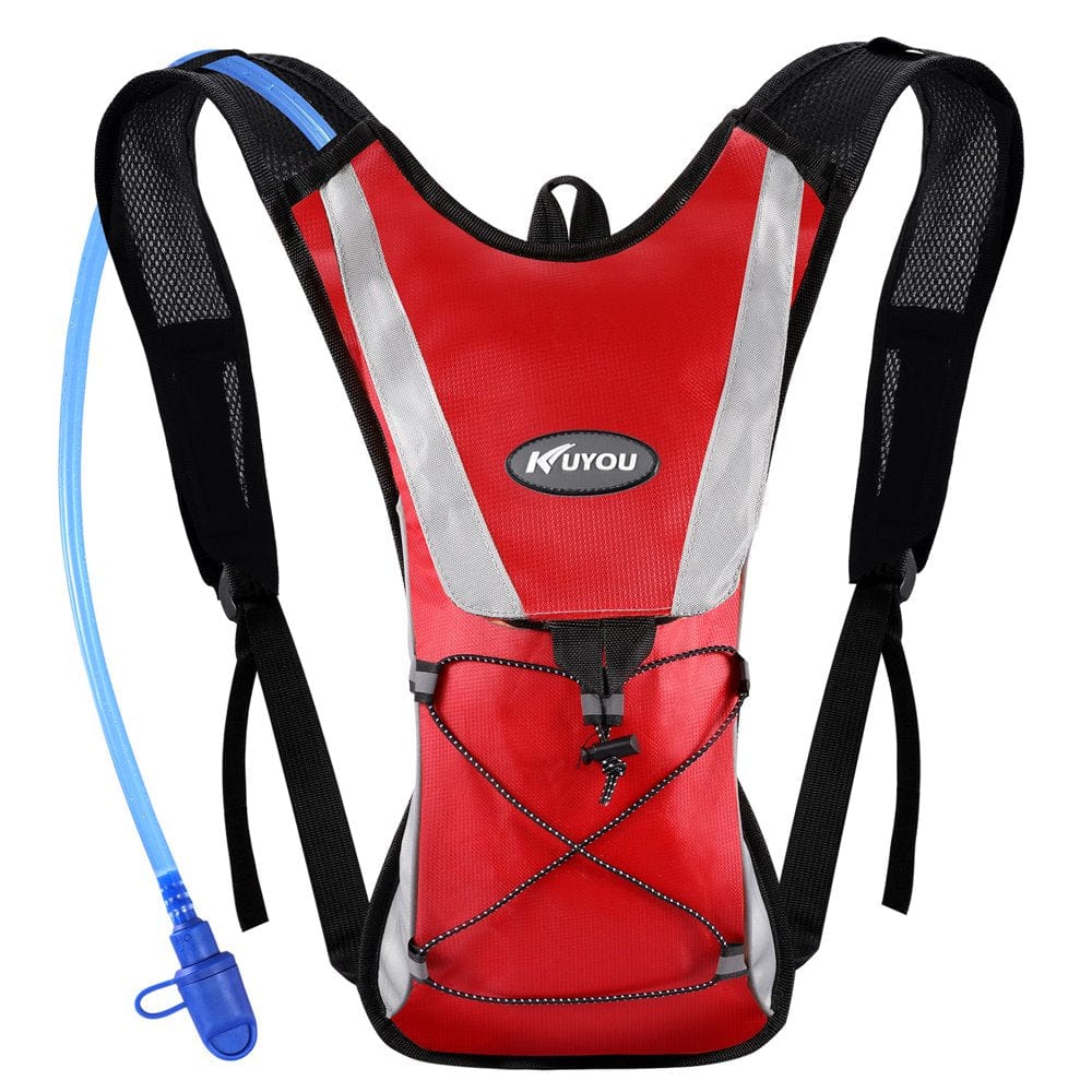 KUYOU 10 L Hiking Backpack with Backpack Cooler,2 L Backpack Hydration Reservoir,Red