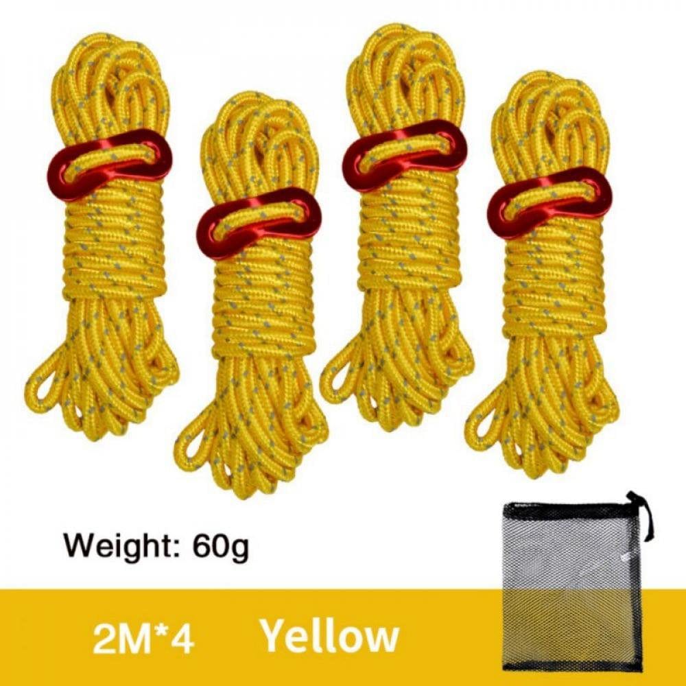 Left Wind 4Pcs Multifunction Tent Rope Tent Accessories Outdoor Sports Camping Hiking 200Cm Durable Polypropylene Rope