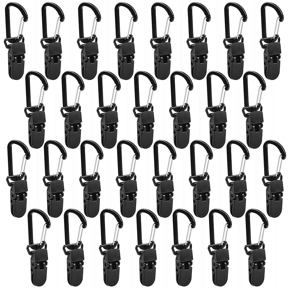 Lixada 10Pcs Tarp Awning Clamp Clips Tent Snaps Hangers Camping Tent Tighten Lock Grip Clamp with Carabiner for Outdoor Camping Fa