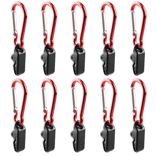 Lixada 10Pcs Tarp Awning Clamp Clips Tent Snaps Hangers Camping Tent Tighten Lock Grip Clamp with Carabiner for Outdoor Camping Fa