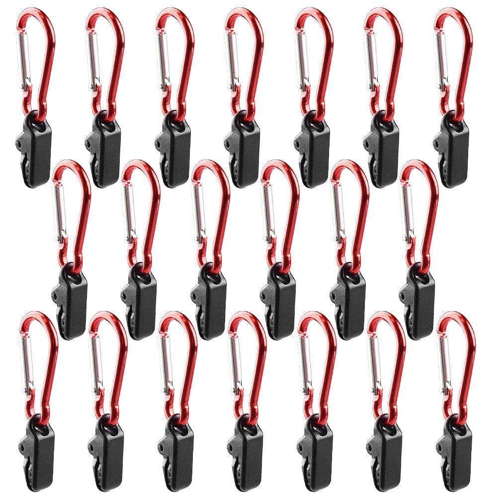 Lixada 10Pcs Tarp Awning Clamp Clips Tent Snaps Hangers Camping Tent Tighten Lock Grip Clamp with Carabiner for Outdoor Camping Fa
