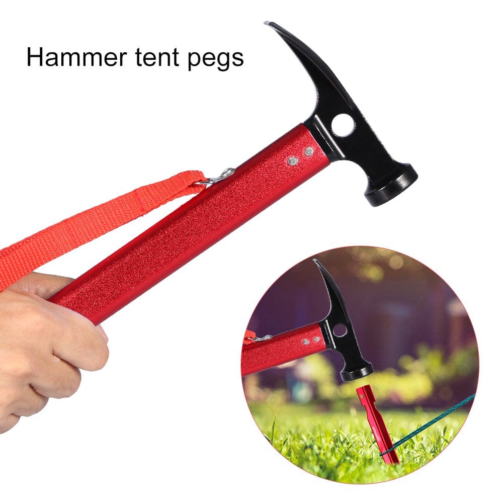 LYUMO Tent Peg Hammer, Portable Aluminium Alloy Handle Outdoor Camping Hammer Tent Peg Stake Puller Peg Puller Extractor
