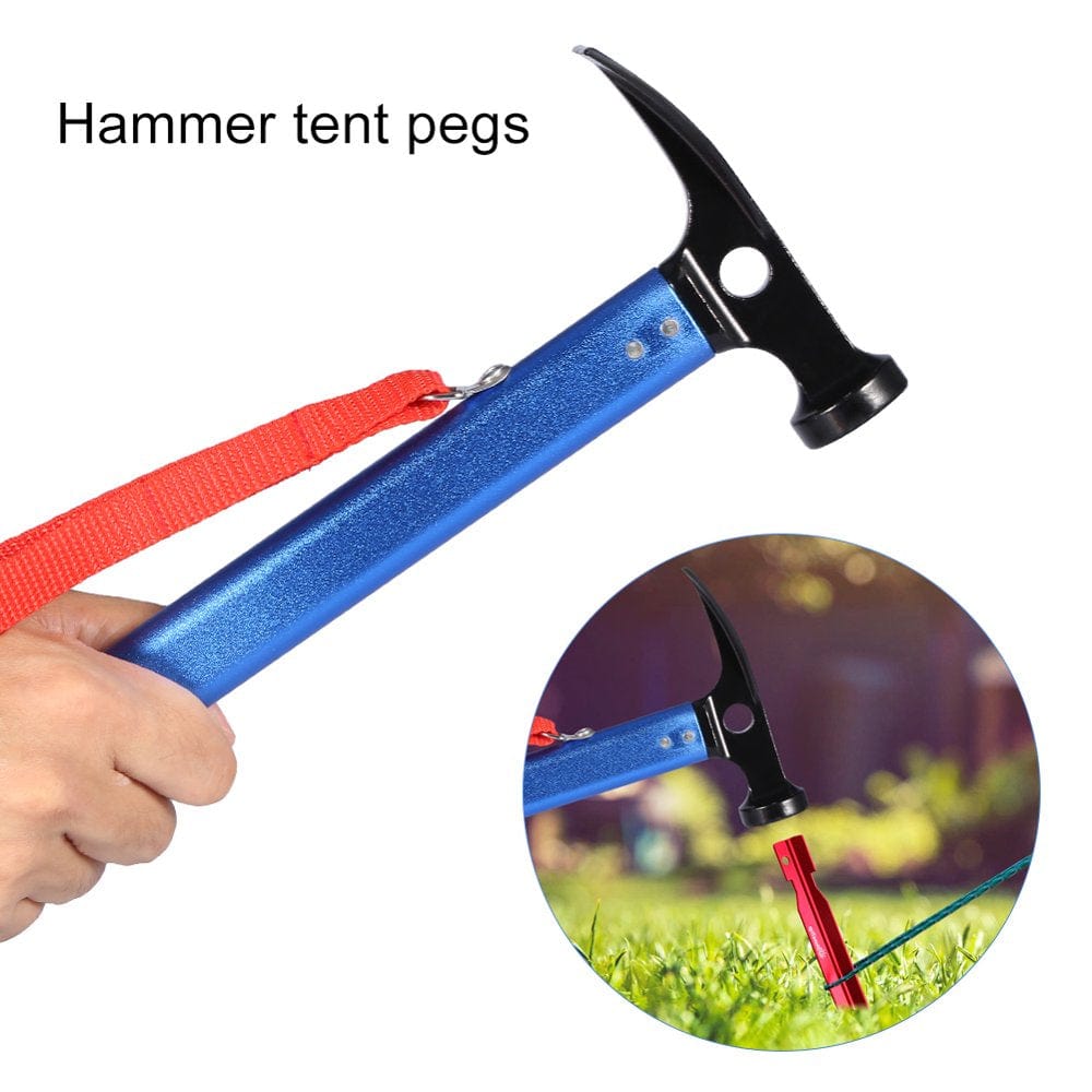 LYUMO Tent Peg Hammer, Portable Aluminium Alloy Handle Outdoor Camping Hammer Tent Peg Stake Puller Peg Puller Extractor