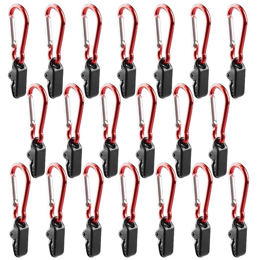 Meterk 20Pcs Tarp Awning Clamp Clips Tent Snaps Hangers Camping Tent Tighten Lock Grip Clamp with Carabiner for Outdoor Camping Farming Garden