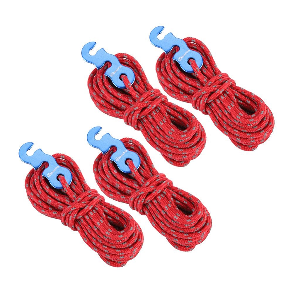 Mgaxyff 4Pcs/Set Reflective Tent Wind Rope Camping String Guy Line with S-Ring Buckle Hook, Wind Rope,Camping Line
