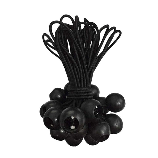NICEXMAS 12Pcs 15Cm High Elastic Ball Tent Strapping Cord Tie down Elastic Cord Camping Accessories for Tent Baggage Black