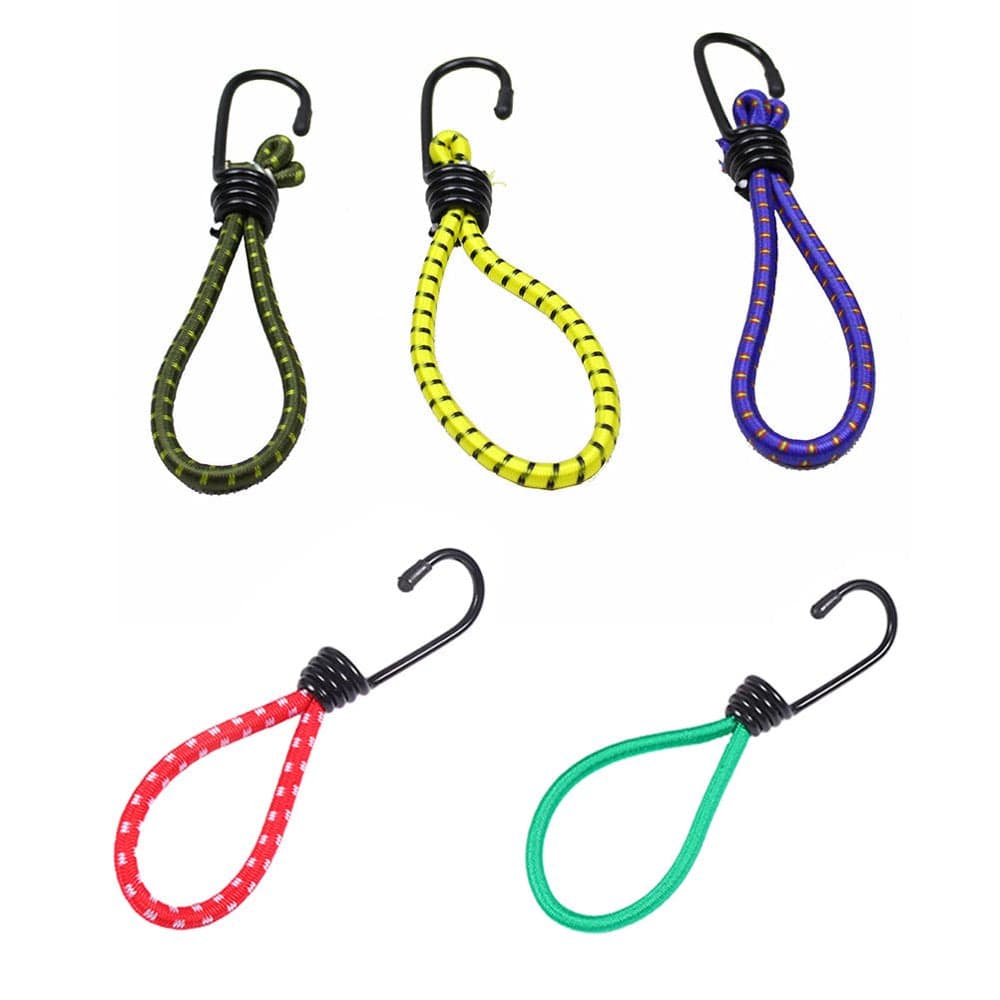 NICEXMAS 5Pcs Tent Fixed Accessories with Hook Elastic Binding Rope Buckle for Camping
