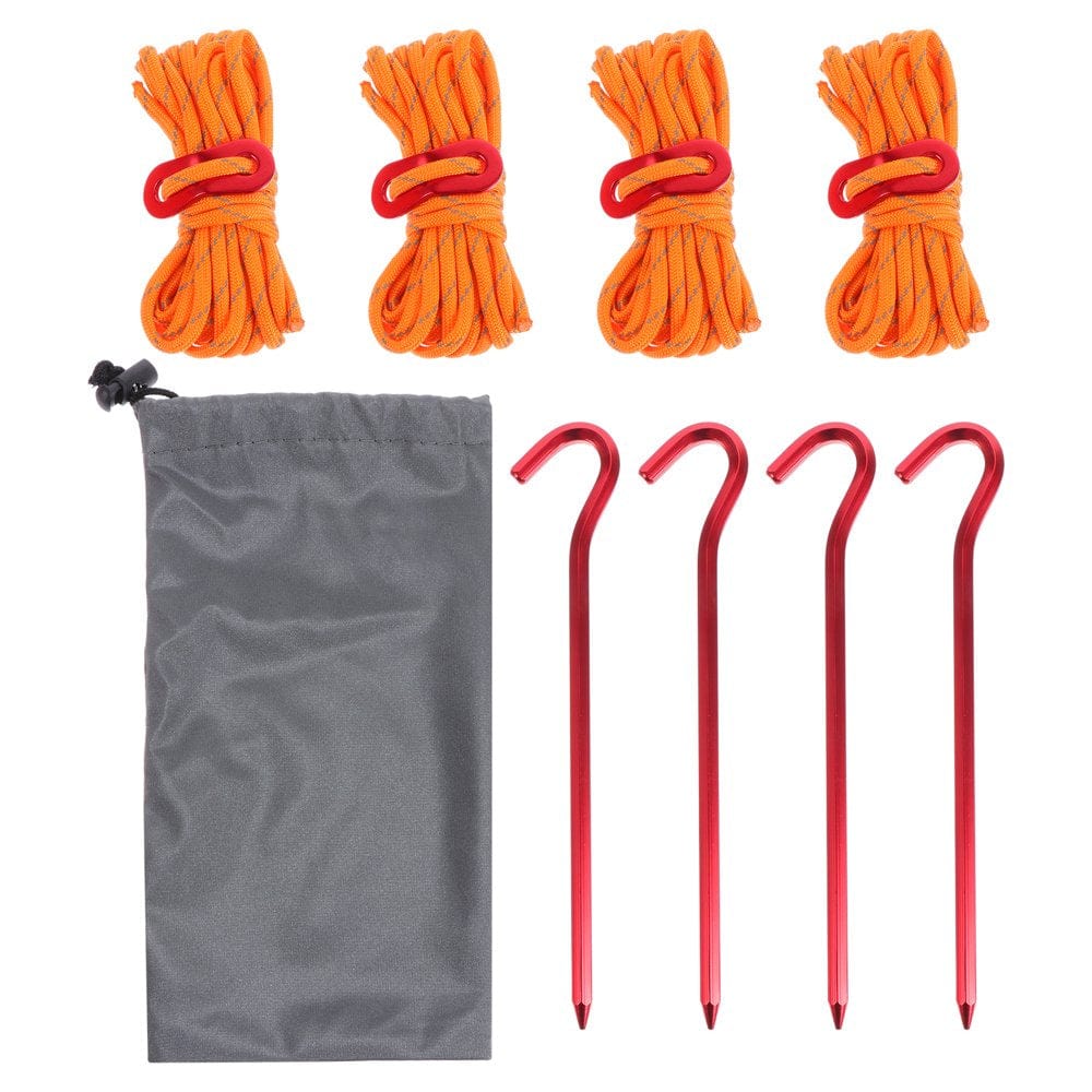 NUOLUX 1 Set Aluminum Alloy Tent Stake Reflective Camping Rope Camping Tent Accessory with Bag