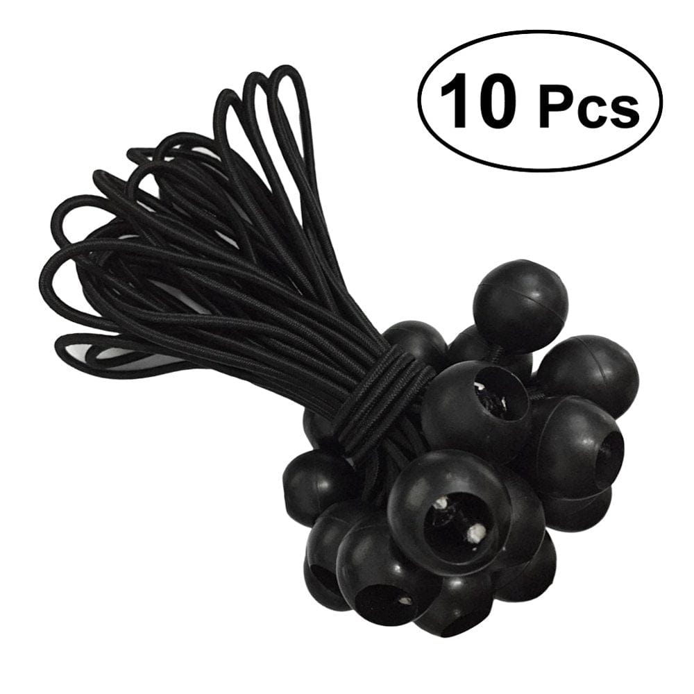 NUOLUX 12Pcs 15Cm High Elastic Ball Tent Strapping Cord Tie down Elastic Cord Camping Accessories for Tent Baggage Black