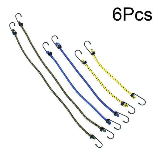NUOLUX 6 Pcs/Set Bungee Tie down Elastic Cords for Tent Baggage and Other Camping Accessories