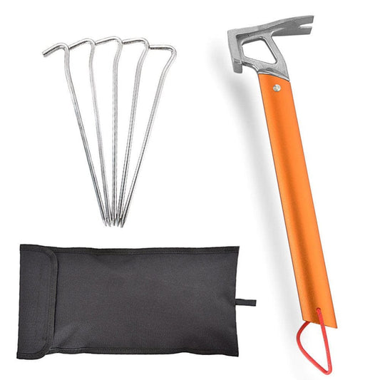 Outdoor Camping Tent Peg Hammer Multifunctional Hiking Aluminum Alloy Stakes Nail Puller Tent Peg Accessories