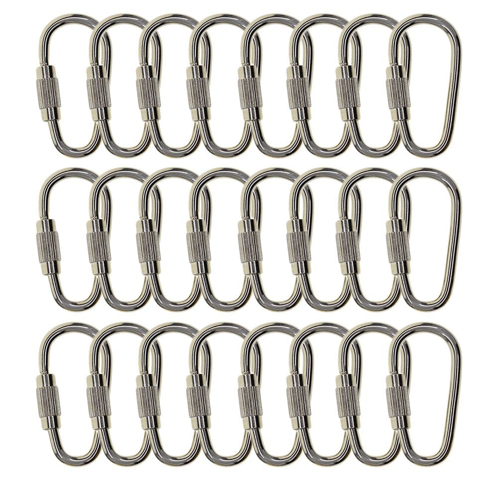 Pack of 24 Metal D Locking Carabiner Lock Hooks Backpack Climbing Carabiners Clips Accessories for Hiking