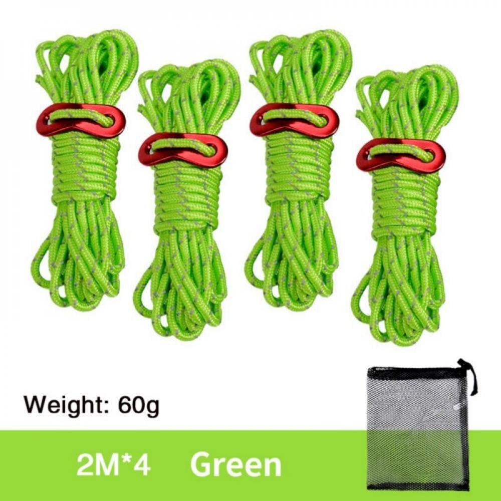 Popvcly 4Pcs Multifunction Tent Rope Tent Accessories Outdoor Sports Camping Hiking 200Cm Durable Polypropylene Rope Orange