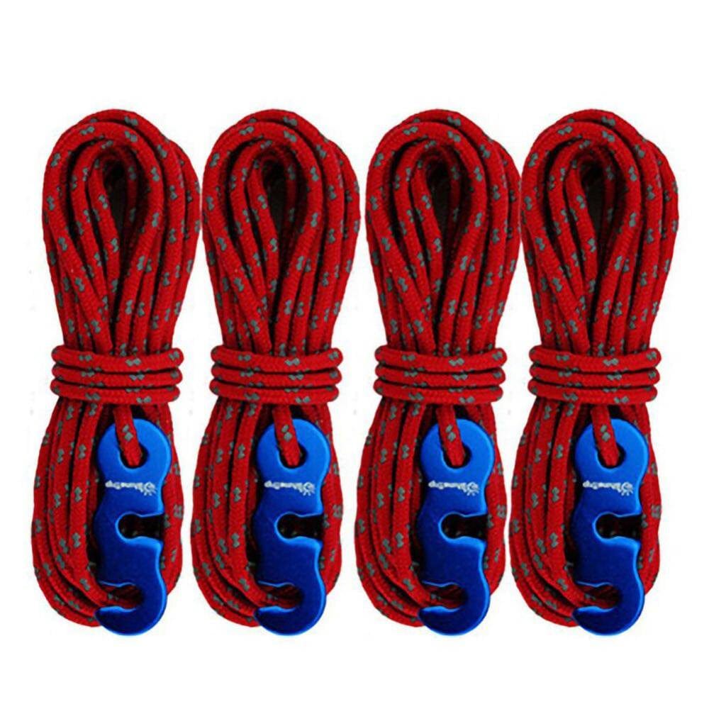 Popvcly 4Pcs Multifunctional Tent Rope Tent Accessories Outdoor Sports Camping Hiking 400Cm Durable Polypropylene Rope Black