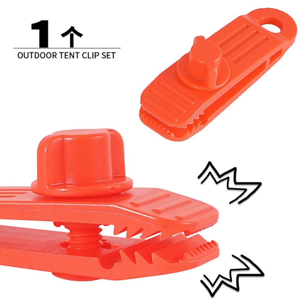 Rdeuod Tarp Clips, Tent Clip Secures Tarps Awning Clamp Set , Essential Camping Accessories, Reusable Tent Tarp Tarpaulin Clip Clamp Buckle Camping Tool 1Pc - Red - 3.1X1.1X1.0In