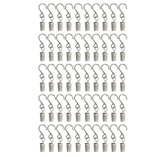 S Hooks Curtain Clips 50 Pcs Hanging Party Lights Clips Hangers Gutter Photo Camping Tents Art Craft Display Courtyards