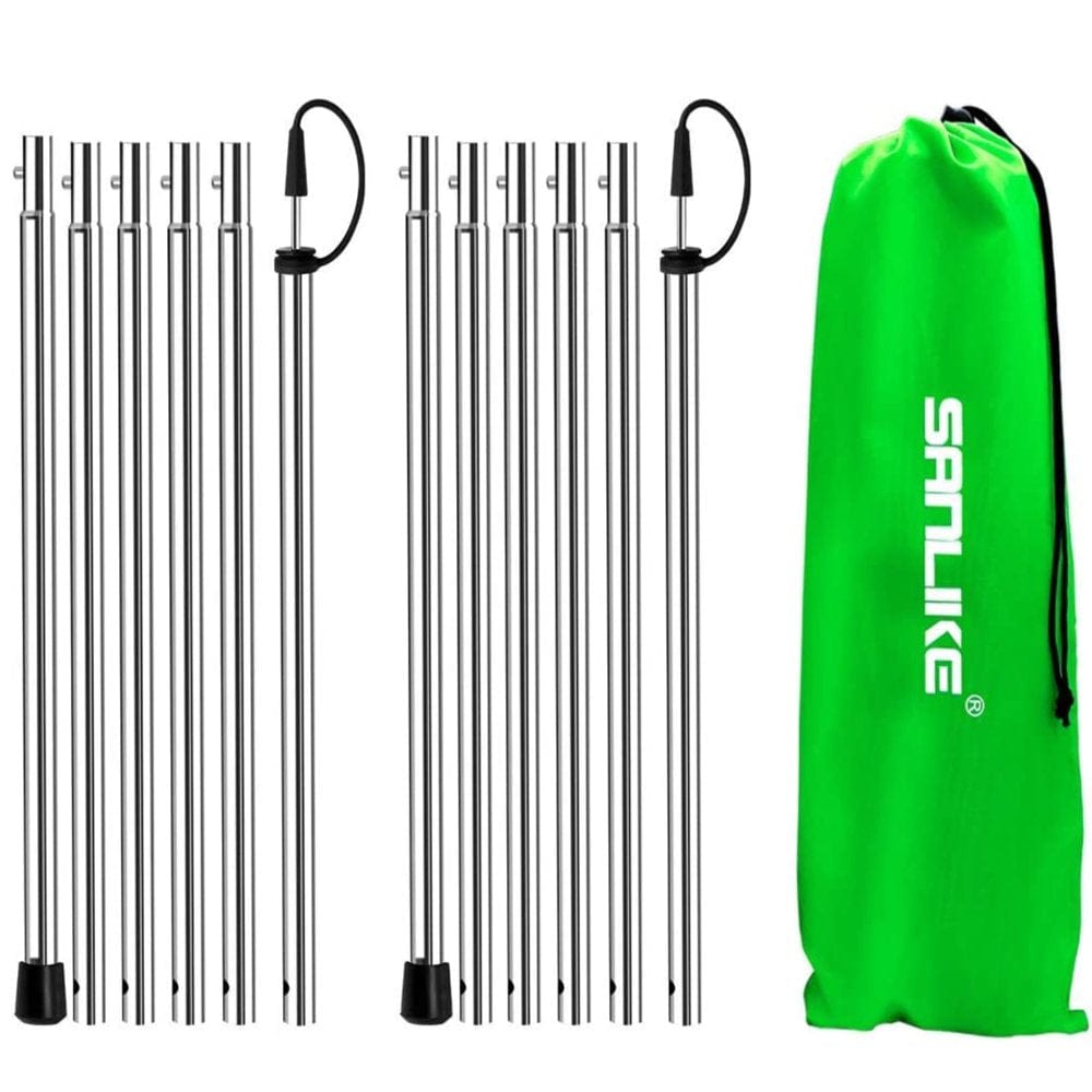 SAN like Telescoping Tarp Poles Adjustable Tent Poles for Tarp Canopy Poles for Camping Canopy Awning Shelter Backpacking Hiking - (Adjustable Length - Steel Increase Thinckness)