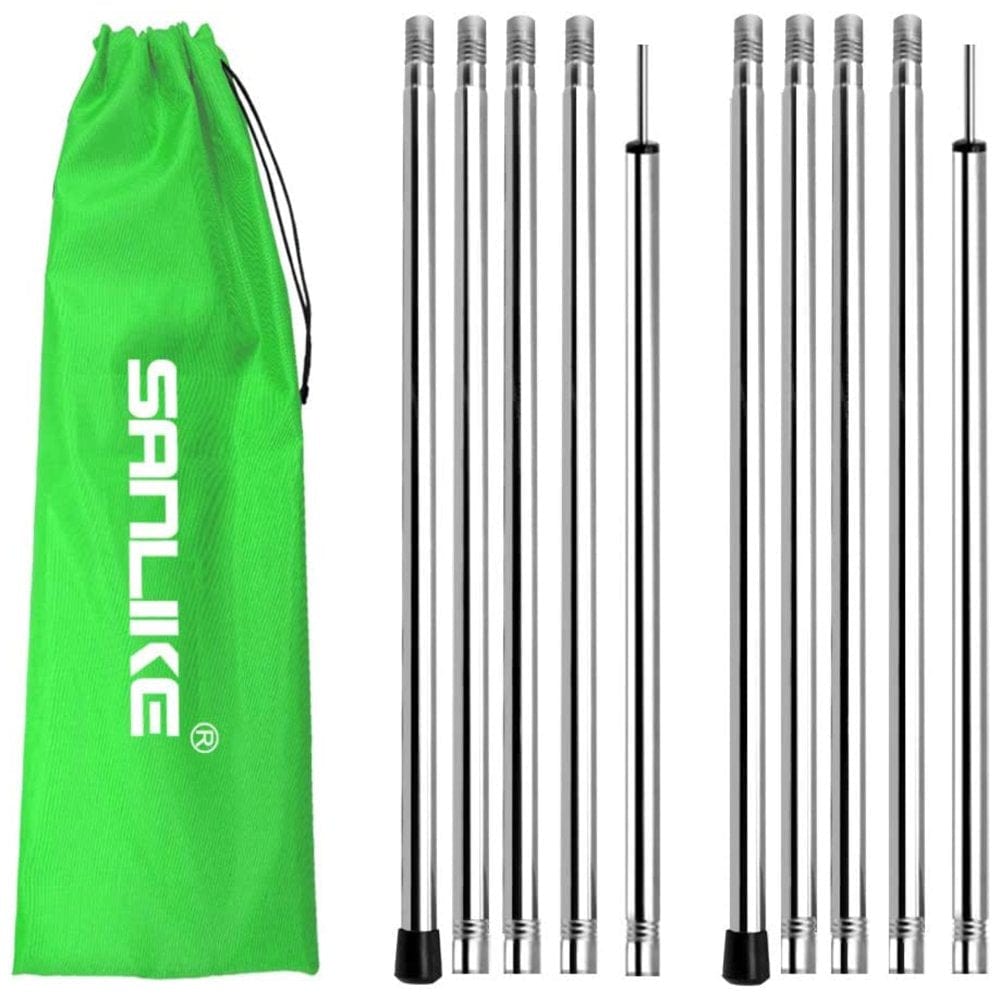 SAN like Telescoping Tarp Poles Adjustable Tent Poles for Tarp Canopy Poles for Camping Canopy Awning Shelter Backpacking Hiking - (Adjustable Length - Steel Increase Thinckness)