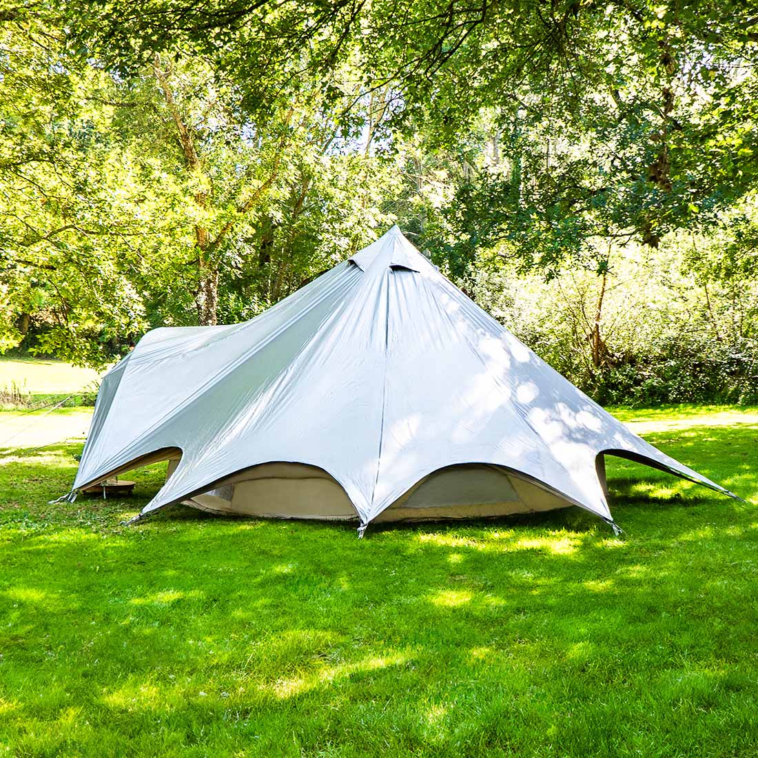 boutique camping bell tent porch curved canopy awning glamping bell tent