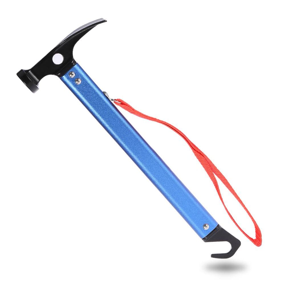 Tebru Portable Aluminium Alloy Handle Outdoor Camping Hammer Tent Peg Stake Puller, Tent Peg Puller, Tent Peg Hammer