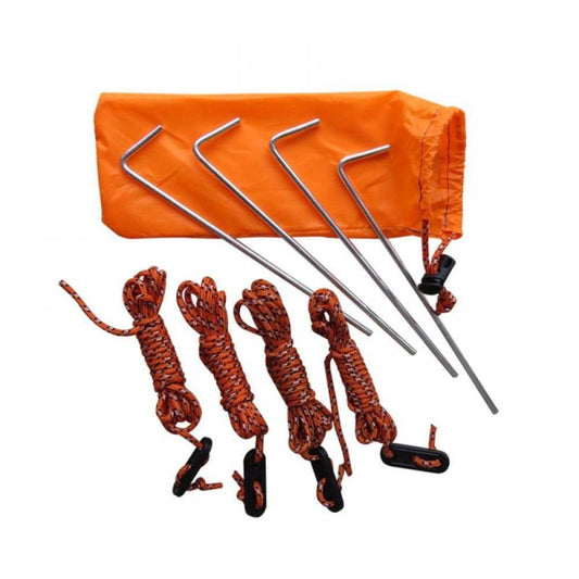 Tent Accessories Outdoor Camping Fixed Tent Nails Windproof Rope Storage Bag Set Camping Canopy Fixed Rod Steel Nail Fit