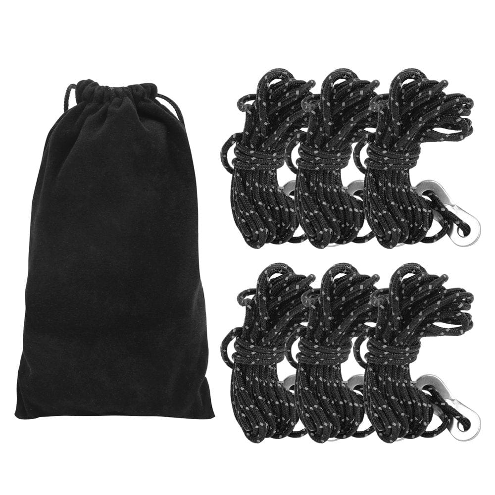 Tent Guide Ropes, Tent Ropes, Convenient for Camping Hiking Reflective Black