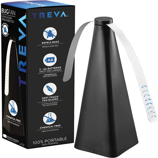 Treva Black Bug Repellent Fan, Soft Blade, Non-Toxic, Battery Powered, Single Item