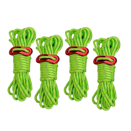 Yohoo 4Xreflective Wind Rope 4Mm with Buckle Adjuster Windproof Noose Tent Accessories